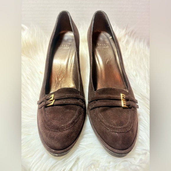 STUART WEITZMAN Cola Suede Leather Heel Pumps - Picture 4 of 9